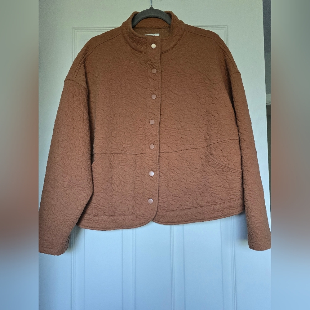 Maurices Brown Puffer Sweater Cozy Quilted Design